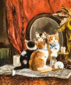 Cute Cats In The Mirror Paint By Numbers