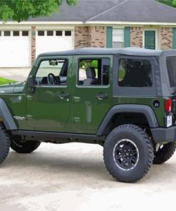 Dark Green Jeep Wrangler Paint By Numbers