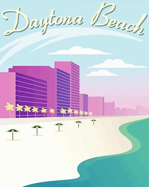 Daytona Beach Poster Paint By Numbers