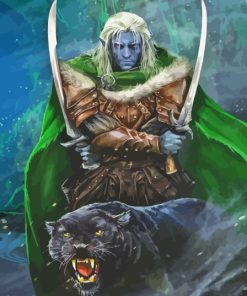 Drizzt Do'Urden And Jaguar Paint By Numbers