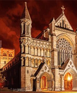 England St Albans Cathedral At Night Paint By Numbers