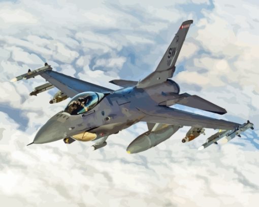 F 16 Fighting Falcon Aircraft Paint By Numbers