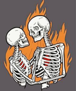 Fire Skeleton Couple Paint By Numbers