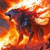 Fire Wolf Monster Paint By Numbers