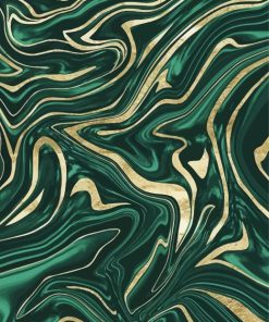 Green Gold Abstract Art Paint By Numbers