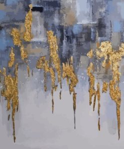 Grey And Gold Mixed Art Paint By Numbers