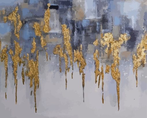 Grey And Gold Mixed Art Paint By Numbers