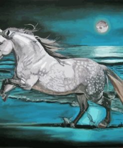 Horse At Moonlight Art Paint By Numbers