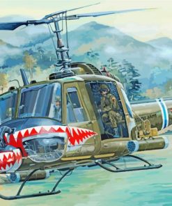 Huey Helicopter Army Art Paint By Numbers