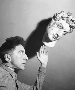 Jean Cocteau With Sculpture Paint By Numbers