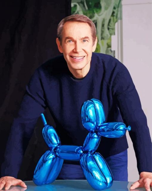 Jeff Koons With Balloon Dog Paint By Numbers