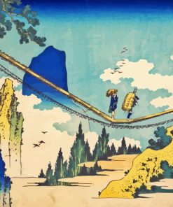 Katsushika Hokusai The Suspension Bridge Paint By Numbers