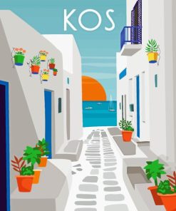 Kos Greece Poster Paint By Numbers