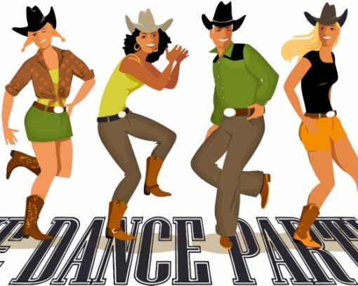 Line Dance Party Art Paint By Numbers