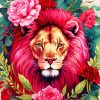 Lion In Flowers Art Paint By Numbers