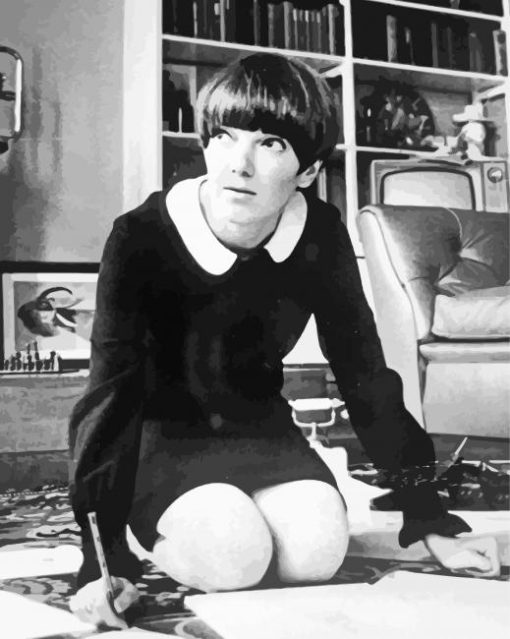 Mary Quant Drawing Her Designs Paint By Numbers