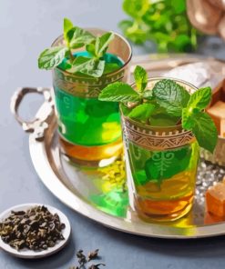 Moroccan Tea With Mint Paint By Numbers