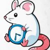 Mouse Holding Clock Paint By Numbers