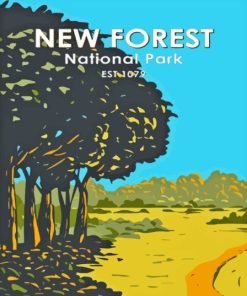 New Forest National Park Poster Paint By Numbers