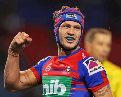 Newcastle Knights Rugby Player Paint By Numbers