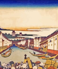 Nonbashi Bridge In Edo Katsushika Hokusai Paint By Numbers