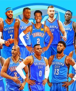 Oklahoma City Thunder Basketball Team Paint By Numbers