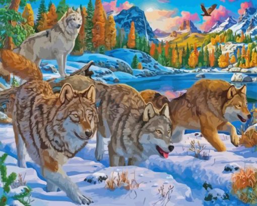 Pack Of Wolves Paint By Numbers