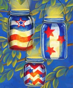 Patriotic Luminaries Paint By Numbers