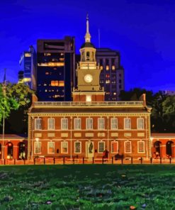 Philadelphia Independence Hall At Night Paint By Numbers