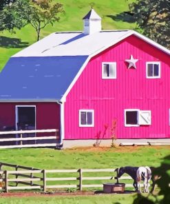 Pink Barn Paint By Numbers