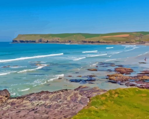 Polzeath Landscape Paint By Numbers