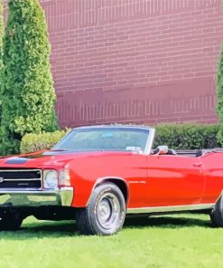 Red Classic 71 Chevelle Car Paint By Numbers