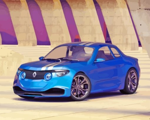 Renault Cordini R8 Blue Concept Car Paint By Numbers