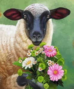 Sheep And Flowers Paint By Numbers