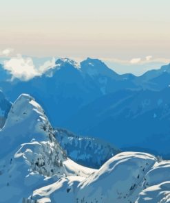 Snowy Cascade Range View Paint By Numbers