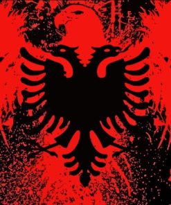 Splatter Albanian Flag Paint By Numbers