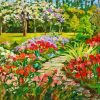 Summer Garden Path With Flowers Paint By Numbers