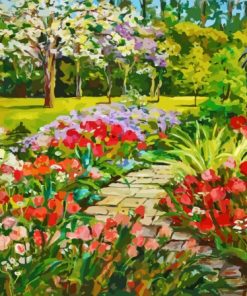 Summer Garden Path With Flowers Paint By Numbers