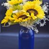 Sunflowers In Blue Jar Paint By Numbers