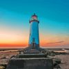 Sunset Scene Talacre Lighthouse Paint By Numbers