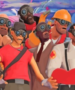 Team Fortress Video Game Paint By Numbers