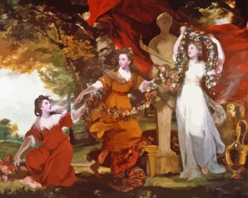 Three Ladies Adorning a Term of Hymen Paint By Numbers