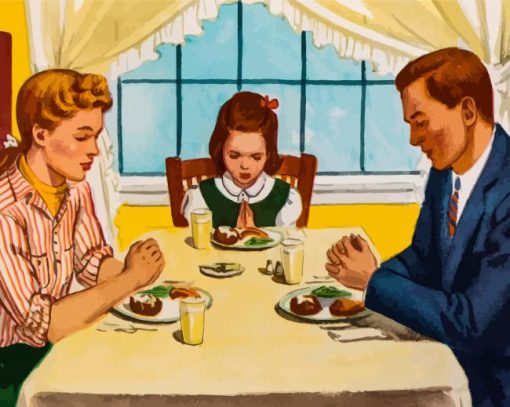 Vintage Family Meal Paint By Numbers