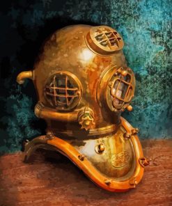 Vintage Diving Helmet Paint By Numbers