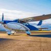 White And Blue Cessna 182 Plane Paint By Numbers