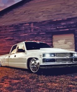 White Low Rider Truck Paint By Numbers