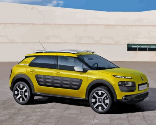 Yellow Citroen Cactus Paint By Numbers