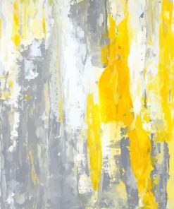 Yellow And Grey Abstract Art Paint By Numbers