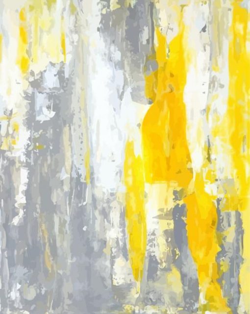 Yellow And Grey Abstract Art Paint By Numbers