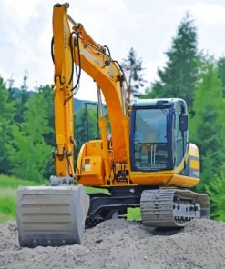 Yellow Excavator Paint By Numbers